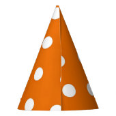 Chapeaux De Fètes Point Polka blanc sur le Casquette du parti orange (Dos)