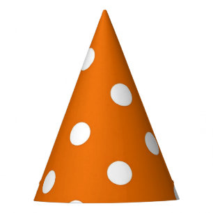 Chapeaux De Fètes Point Polka blanc sur le Casquette du parti orange
