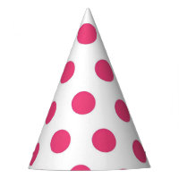 Point rose chaud sur le Casquette du parti blanc