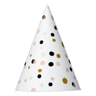 Chapeaux De Fètes Points Confetti rose et or Festif Moderne