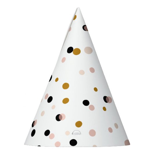 Chapeaux De Fètes Points Confetti rose et or Festif Moderne (Gauche)