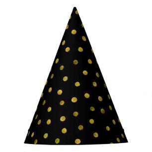 Chapeaux De Fètes Points élégants de confettis de noir et de feuil
