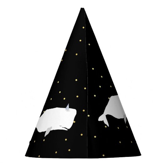 Chapeaux De Fètes Points Or Blancs mignons Noir (Dos)