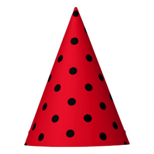 Chapeaux De Fètes Points polka en rouge et noir