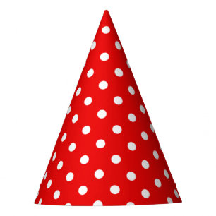Chapeaux De Fètes Pois blancs en rouge