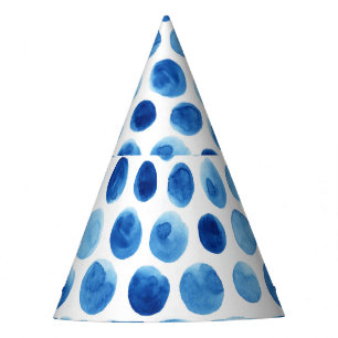 Chapeaux De Fètes Pois bleus, motif aquarelle sans couture.