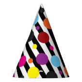 Chapeaux De Fètes Pois coloré noir blanc rayures design (Gauche)