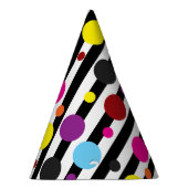 Chapeaux De Fètes Pois coloré noir blanc rayures design (Droite)