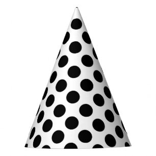 Chapeaux De Fètes Pois, Motif Polka Dot, noir et blanc