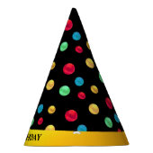 Chapeaux De Fètes Pois multicolores sur noir (Droite)