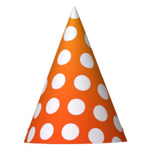 Chapeaux De Fètes Pois Orange Et Blanc