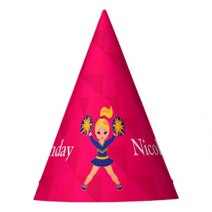 Chapeaux De Fètes Pom-pom girl "Joyeux anniversaire" Personnalisé
