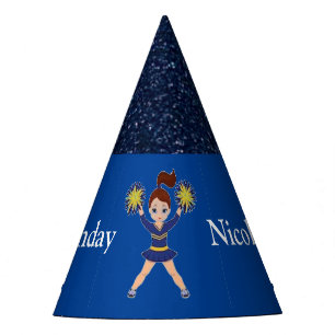 Chapeaux De Fètes Pom-pom girl "Joyeux anniversaire" Personnalisé