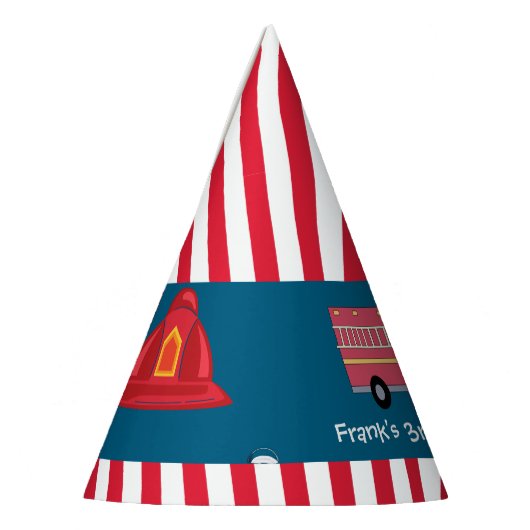 Chapeaux De Fètes Pompier rouge Alarme Camion Fournitures d'annivers (Gauche)