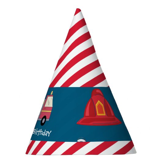Chapeaux De Fètes Pompier rouge Alarme Camion Fournitures d'annivers (Droite)