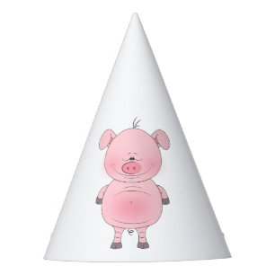 Chapeaux De Fètes Porc mignon de bande dessinée
