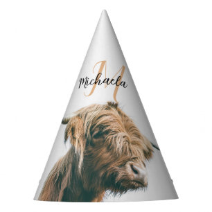 Chapeaux De Fètes Portrait de vache Highland nom personnalisé monogr