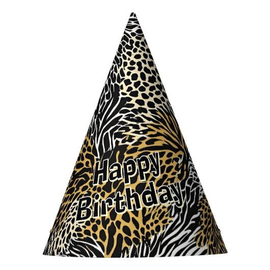 Chapeaux De Fètes Poster de animal mixte Zebra Leopard Tiger Impress (Devant)