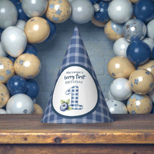 Chapeaux De Fètes Premier anniversaire de myrtille bleue pour enfant