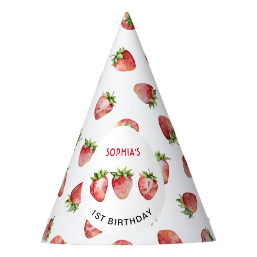 Chapeaux De Fètes Premier anniversaire fraise (Devant)