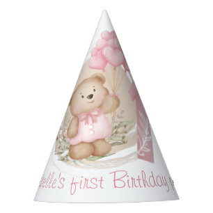 Chapeaux De Fètes Premier Anniversaire Mignonne Teddy Bear Ballons C