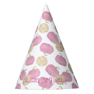 Chapeaux De Fètes Premier Citrouille rose Casquettes d'anniversaire