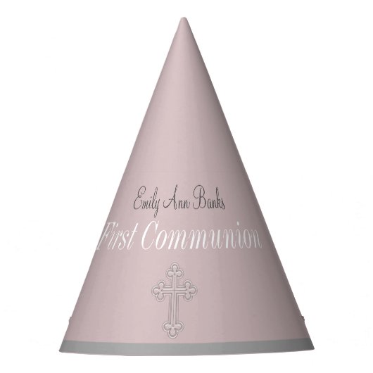 Chapeaux De Fètes Première communion de dentelle rose (Devant)