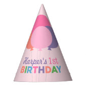 Chapeaux De Fètes Première fille d'anniversaire moderne violet rose  (Devant)