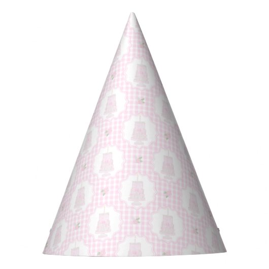 Chapeaux De Fètes Preppy Pink Bows Trellis Premier anniversaire Ribb (Devant)