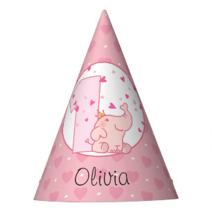 Chapeaux De Fètes Princess Pink Elephant 1er Anniversaire