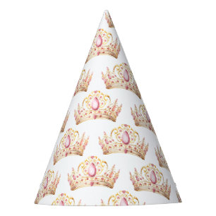 Chapeaux De Fètes Princesse Couronne rose et or Fille d'anniversaire