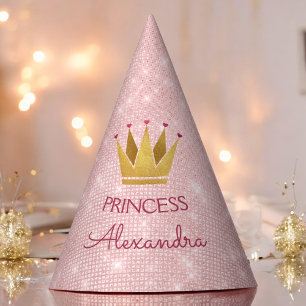 Chapeaux De Fètes Princesse Rose de la Couronne Or Blush rose étince