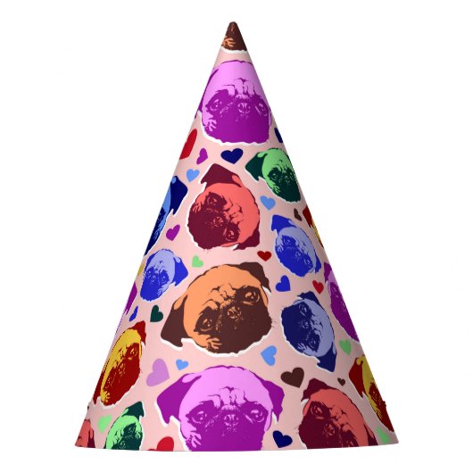 Chapeaux De Fètes Pug Puppy Dog PopArt Retro Style (Devant)