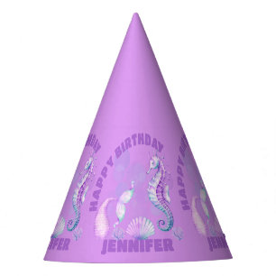 Chapeaux De Fètes Purple & Blue Under the Sea Girl Anniversaire sur