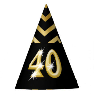 Chapeaux De Fètes Quarantième rayure de chevron de l'anniversaire