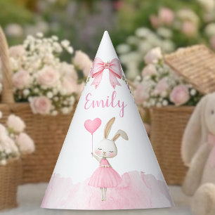 Chapeaux De Fètes Quelque Lapin a un an Ballerine Coquette Rose