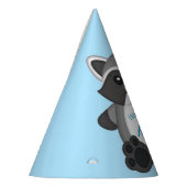 Chapeaux De Fètes Raccoon fête d'anniversaire bleu (Gauche)