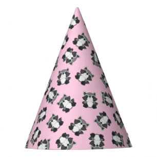 Chapeaux De Fètes Raccoon fête d'anniversaire rose