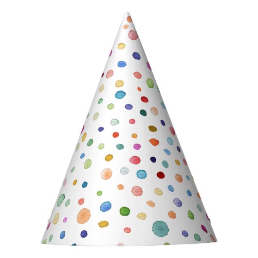 Chapeaux De Fètes Rainbow Confetti Aquarelle Dots Casquette (Devant)