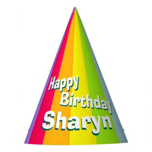 Chapeaux De Fètes Rainbow heureux anniversaire casquette de nom pers (Devant)