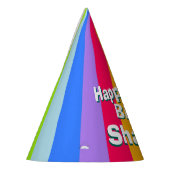 Chapeaux De Fètes Rainbow heureux anniversaire casquette de nom pers (Gauche)