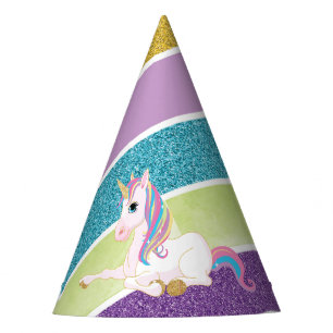 Chapeaux De Fètes Rainbow Unicorn Anniversaire magique
