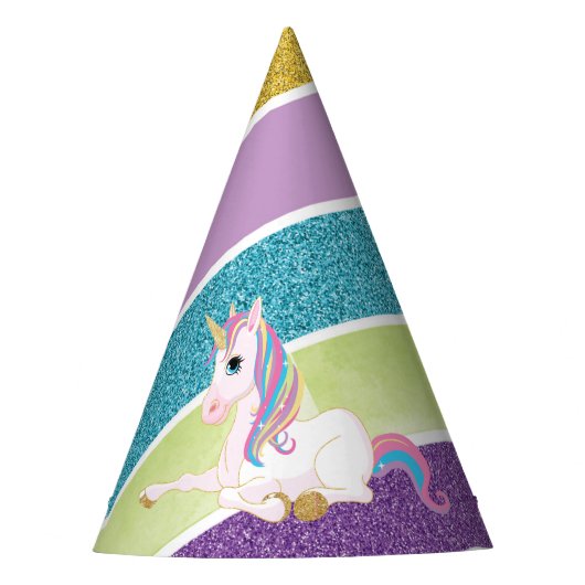 Chapeaux De Fètes Rainbow Unicorn Anniversaire magique (Devant)