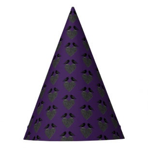 Chapeaux De Fètes Ravens gothiques et Coeur noir