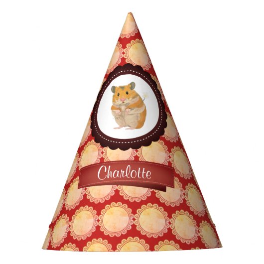 Chapeaux De Fètes Red Ajouter Votre Nom Hamster (Devant)