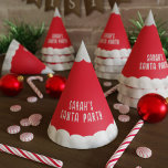 Chapeaux De Fètes Red Christmas Santa Claus Fête Papier Casquettes<br><div class="desc">Parce que qui ne voudrait pas d'un chapeau de Père Noël à leur fête de Noël ? Ajoutez simplement votre nom</div>