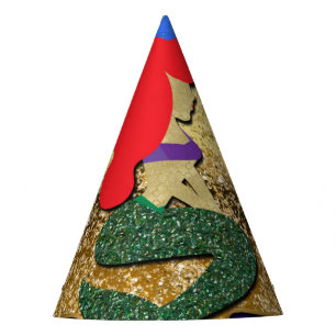 Chapeaux De Fètes Red Haied Sirène Golden Seashell fête d'anniversai