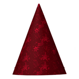 Chapeaux De Fètes Red Metallic Stars-PAPER CASQUETTES