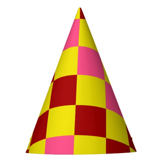 Chapeaux De Fètes Red Yellow Pink Checkered Pattern Design (Devant)