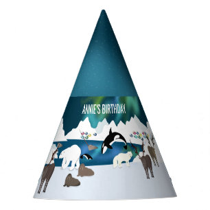 Chapeaux De Fètes Renne polaire arctique Walrus Orca Narwhal Fox